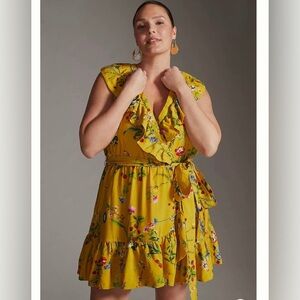 New Maeve Floral Wrap Mini Dress Size 3X